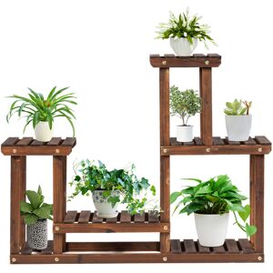 Costway Wooden Plant Stand Multi-Layer Flower Pot Holder Indoor and Outdoor Costway Wooden Plant Stand Multi-Layer Flower Pot Holder Indoor and Outdoor