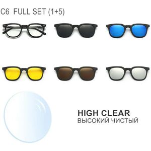 nobrand (-550(-5.5), HIGH CLEAR LENS C6) Myopia Glasses -0.5 to -10 With Sunglasses Clip nobrand (-550(-5.5), HIGH CLEAR LENS C6) Myopia Glasses -0.5 to -10 With Sunglasses Clip