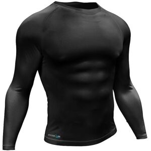 Loops L - BLACK Junior Long Sleeve Baselayer Compression Shirt - Unisex Training Top Loops L - BLACK Junior Long Sleeve Baselayer Compression Shirt - Unisex Training Top