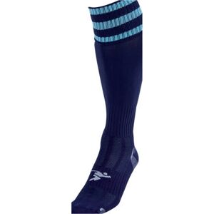 Loops ADULT Size 7-11 Pro 3 Stripe Football Socks - NAVY/SKY BLUE - Contoured Ankle Loops ADULT Size 7-11 Pro 3 Stripe Football Socks - NAVY/SKY BLUE - Contoured Ankle