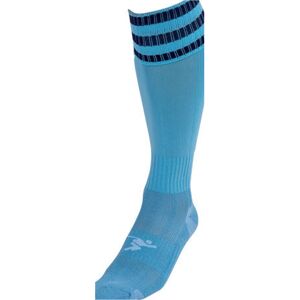 Loops ADULT Size 7-11 Pro 3 Stripe Football Socks - SKY BLUE/NAVY - Contoured Ankle Loops ADULT Size 7-11 Pro 3 Stripe Football Socks - SKY BLUE/NAVY - Contoured Ankle