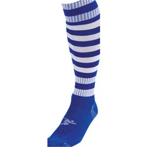 Loops JUNIOR Size 3-6 Hooped Stripe Football Socks - ROYAL BLUE/WHITE Contoured Ankle Loops JUNIOR Size 3-6 Hooped Stripe Football Socks - ROYAL BLUE/WHITE Contoured Ankle