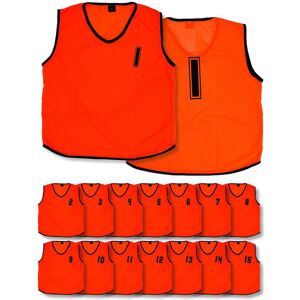 Loops 15 PACK 10-14 Years Youth Sports Training Bibs - Numbered 1-15 ORANGE Plain Vest Loops 15 PACK 10-14 Years Youth Sports Training Bibs - Numbered 1-15 ORANGE Plain Vest