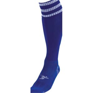 Loops JUNIOR Size 12-2 Pro 3 Stripe Football Socks - ROYAL BLUE/WHITE Contoured Ankle Loops JUNIOR Size 12-2 Pro 3 Stripe Football Socks - ROYAL BLUE/WHITE Contoured Ankle