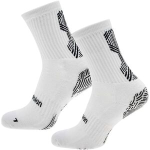 Loops Size 9-12 ADULT Anti Slip Grip Sports Socks - WHITE - Football Gym Running Loops Size 9-12 ADULT Anti Slip Grip Sports Socks - WHITE - Football Gym Running