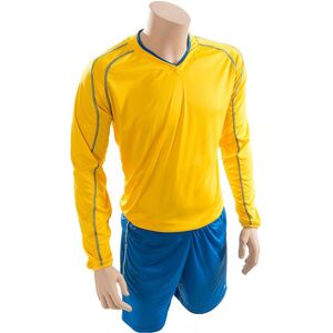 Loops L JUNIOR Long Sleeve Marseille Shirt & Short Set YELLOW/BLUE 30-32" Football Kit Loops L JUNIOR Long Sleeve Marseille Shirt & Short Set YELLOW/BLUE 30-32" Football Kit