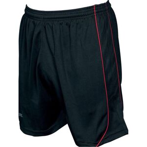 Loops M/L JUNIOR Elastic Waist Football Gym Training Shorts - Plain BLACK/RED 26-28" Loops M/L JUNIOR Elastic Waist Football Gym Training Shorts - Plain BLACK/RED 26-28"