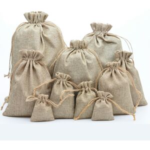 nobrand (8x11cm) Natural Jute Drawstring Bags Stylish Hessian Burlap Wedding Favor Holde nobrand (8x11cm) Natural Jute Drawstring Bags Stylish Hessian Burlap Wedding Favor Holde