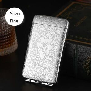 nobrand (Silver-Fine) Metal Cigarette Case Hold 20 Sticks Leather Cigarette Box Storage nobrand (Silver-Fine) Metal Cigarette Case Hold 20 Sticks Leather Cigarette Box Storage