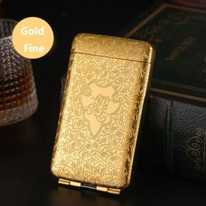 nobrand (Gold-Fine) Metal Cigarette Case Hold 20 Sticks Leather Cigarette Box Storage Co nobrand (Gold-Fine) Metal Cigarette Case Hold 20 Sticks Leather Cigarette Box Storage Co
