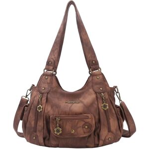 Unbranded (G361 Brown) ANGEL BARCELO Women Retro PU Leather Hobo Bag with Shoulder Strap L Unbranded (G361 Brown) ANGEL BARCELO Women Retro PU Leather Hobo Bag with Shoulder Strap L