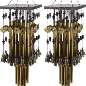 Jojomino 2X Outdoor Indoor Metal Tube Wind Chime with Copper Bell Windchimes for Yard Pat Jojomino 2X Outdoor Indoor Metal Tube Wind Chime with Copper Bell Windchimes for Yard Pat