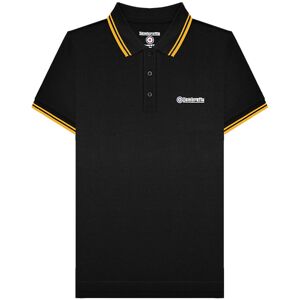 (S, Black/Gold) Lambretta Mens Twin Tipped Short Sleeve 3 Button Placket Cotton (S, Black/Gold) Lambretta Mens Twin Tipped Short Sleeve 3 Button Placket Cotton