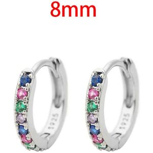 nobrand (8mm silver-colorful) Stainless Steel 1 Pair Minimalist Huggie Hoop Earrings For nobrand (8mm silver-colorful) Stainless Steel 1 Pair Minimalist Huggie Hoop Earrings For