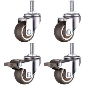 Unbranded M8 Threaded Stem Rubber Heavy Duty Swivel Caster For Hand Trolley, Work Tables, Unbranded M8 Threaded Stem Rubber Heavy Duty Swivel Caster For Hand Trolley, Work Tables,