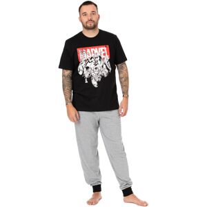 Marvel Short Sleeve Long Leg Pyjama Set (Mens Black) Marvel Short Sleeve Long Leg Pyjama Set (Mens Black)