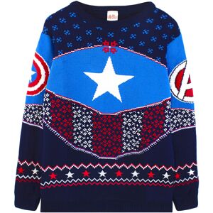 (Medium) Marvel Captain America Shield Blue/Red Knitted Jumper Sweater (Medium) Marvel Captain America Shield Blue/Red Knitted Jumper Sweater