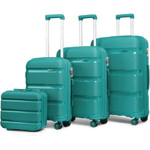KONO (Blue Green, 14+20+24+28 Inch) 2 Or 4 Pieces PP Suitcase Set With TSA Lock KONO (Blue Green, 14+20+24+28 Inch) 2 Or 4 Pieces PP Suitcase Set With TSA Lock