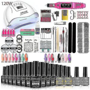 Unbranded (YH04-2) Nail Gel Kit Professional Nail Set With 120w/54w Uv Nail Lamp And Nail Unbranded (YH04-2) Nail Gel Kit Professional Nail Set With 120w/54w Uv Nail Lamp And Nail