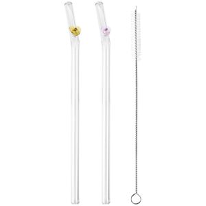 nobrand (2pcs C) FAIS DU Heart Shape Reusable Glass Straws Eco Friendly Customize DIY Cr nobrand (2pcs C) FAIS DU Heart Shape Reusable Glass Straws Eco Friendly Customize DIY Cr