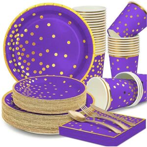 nobrand (Purple, 350PCS) Paper Plates Tableware Set,Paper Party Supplies Include Disposa nobrand (Purple, 350PCS) Paper Plates Tableware Set,Paper Party Supplies Include Disposa