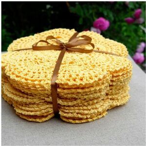 nobrand (Blue, 6 Pcs) Handmade Crochet Placemat Classic Round Doilies Round Placemat Col nobrand (Blue, 6 Pcs) Handmade Crochet Placemat Classic Round Doilies Round Placemat Col