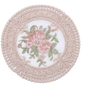 nobrand (pink, 12 cm) Retro French Lace Decorative Placemats Table Mat Candle Coaster Fl nobrand (pink, 12 cm) Retro French Lace Decorative Placemats Table Mat Candle Coaster Fl