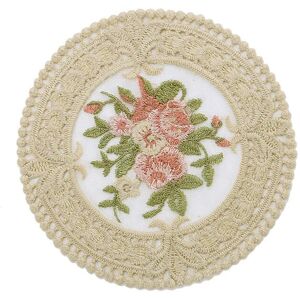 nobrand (khaki, 12 cm) Retro French Lace Decorative Placemats Table Mat Candle Coaster F nobrand (khaki, 12 cm) Retro French Lace Decorative Placemats Table Mat Candle Coaster F