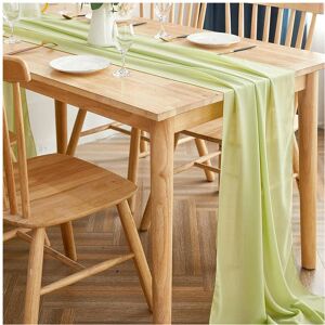 nobrand (70x800cm, Pea-green) Sage Green Chiffon Table Runner Gauze Rustic Sheer Table D nobrand (70x800cm, Pea-green) Sage Green Chiffon Table Runner Gauze Rustic Sheer Table D