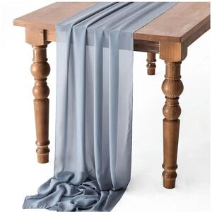 nobrand (70x1000cm, Greyish blue) Sage Green Chiffon Table Runner Gauze Rustic Sheer Tab nobrand (70x1000cm, Greyish blue) Sage Green Chiffon Table Runner Gauze Rustic Sheer Tab