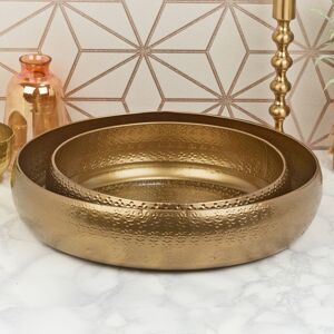 URBN Living Metal Gold Bowl Set w/ Hammered Effect Decorative Dishes 2pcs URBN Living Metal Gold Bowl Set w/ Hammered Effect Decorative Dishes 2pcs