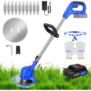 YouseaHome (2 Batteries) Electric Cordless Strimmer Grass Trimmer Garden Edger with Metal B YouseaHome (2 Batteries) Electric Cordless Strimmer Grass Trimmer Garden Edger with Metal B