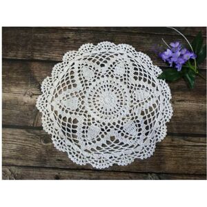 nobrand (White, Round 30cm) 30cm Round Luxury Cotton Crochet Flowers Lace Coaster For Gl nobrand (White, Round 30cm) 30cm Round Luxury Cotton Crochet Flowers Lace Coaster For Gl