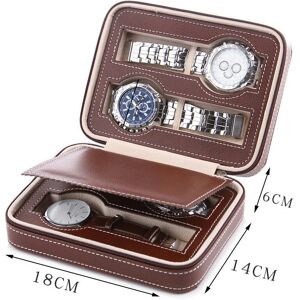 nobrand (Brown 4 -digit watch bag, standard) Portable Dust Watch Storage Box Zipper Watc nobrand (Brown 4 -digit watch bag, standard) Portable Dust Watch Storage Box Zipper Watc