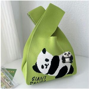 nobrand (Crazy Panda-Lemon yellow) Large -Capacity Net Red Handbag Knitted Knitted Wool nobrand (Crazy Panda-Lemon yellow) Large -Capacity Net Red Handbag Knitted Knitted Wool