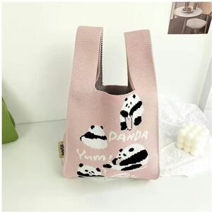 nobrand (Panda ynm!-pink) Large -Capacity Net Red Handbag Knitted Knitted Wool Bucket Ba nobrand (Panda ynm!-pink) Large -Capacity Net Red Handbag Knitted Knitted Wool Bucket Ba