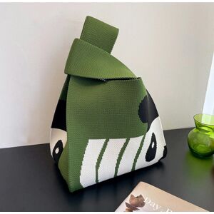 nobrand (Big head panda-grass green) Large -Capacity Net Red Handbag Knitted Knitted Woo nobrand (Big head panda-grass green) Large -Capacity Net Red Handbag Knitted Knitted Woo