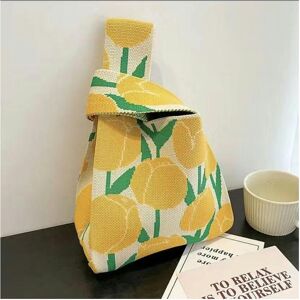 nobrand (Tulip-Yellow, 20*35) Net Red Trendy Handbag Female Knitted Woolen Barrel Bucket nobrand (Tulip-Yellow, 20*35) Net Red Trendy Handbag Female Knitted Woolen Barrel Bucket