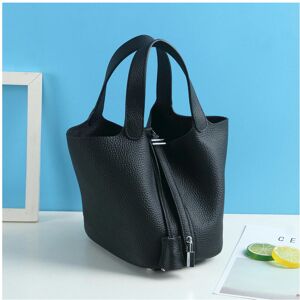 nobrand (Black (head layer cowhide), large) New Litchi Pattern Casual Dish, Bag Leather, nobrand (Black (head layer cowhide), large) New Litchi Pattern Casual Dish, Bag Leather,