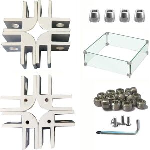 Unbranded Fire Pit Glass Clamp - 8pcs Flame Guard Corner Hardware Kit Unbranded Fire Pit Glass Clamp - 8pcs Flame Guard Corner Hardware Kit