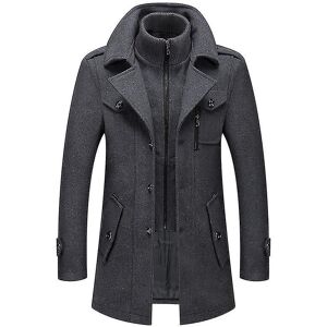 Unbranded (grey, 4XL195) Autumn And Winter Men's Woolen Coat Business Double Collar Woolen Unbranded (grey, 4XL195) Autumn And Winter Men's Woolen Coat Business Double Collar Woolen
