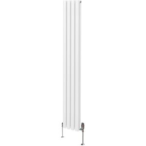 MonsterShop White Oval Column Radiator - 1800mm x 240mm, Thermostatic Valves MonsterShop White Oval Column Radiator - 1800mm x 240mm, Thermostatic Valves