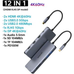 nobrand (12 in 1C(2HDMI DP) MOKiN 12-in-1 Gen 2 USB C HUB 4K@60Hz HDMI DP 3* USB 3.0 Typ nobrand (12 in 1C(2HDMI DP) MOKiN 12-in-1 Gen 2 USB C HUB 4K@60Hz HDMI DP 3* USB 3.0 Typ
