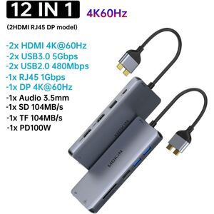 nobrand (12 in 1E(2HDMI DP) MOKiN 12-in-1 Gen 2 USB C HUB 4K@60Hz HDMI DP 3* USB 3.0 Typ nobrand (12 in 1E(2HDMI DP) MOKiN 12-in-1 Gen 2 USB C HUB 4K@60Hz HDMI DP 3* USB 3.0 Typ