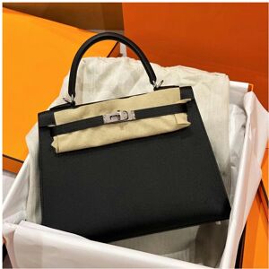 Unbranded (black, Silver hardware) Advanced Niche Light Luxury Brand Kelly Bag Wide Should Unbranded (black, Silver hardware) Advanced Niche Light Luxury Brand Kelly Bag Wide Should