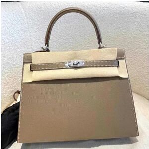 Unbranded (grey, Golden hardware) Advanced Niche Light Luxury Brand Kelly Bag Wide Shoulde Unbranded (grey, Golden hardware) Advanced Niche Light Luxury Brand Kelly Bag Wide Shoulde