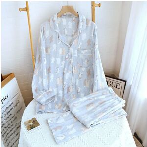 nobrand (Sky blue, L) Spring Cartoon Dog Bamboo Fiber Loungewear Women Lapel Long Sleeve nobrand (Sky blue, L) Spring Cartoon Dog Bamboo Fiber Loungewear Women Lapel Long Sleeve