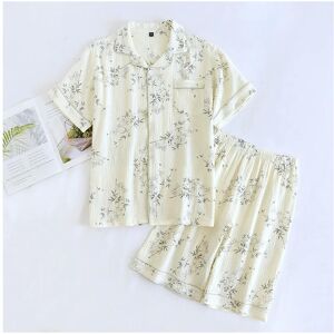 nobrand (MEN, L) Summer Pure Cotton Gauze Couple Pajamas Men and Women's Thin Short Slee nobrand (MEN, L) Summer Pure Cotton Gauze Couple Pajamas Men and Women's Thin Short Slee