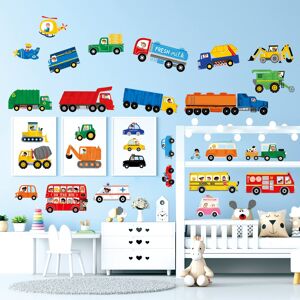 DECOWALL DSL-8064 Construction Vehicles Wall Stickers Transportation Car Truck Decals Rem DECOWALL DSL-8064 Construction Vehicles Wall Stickers Transportation Car Truck Decals Rem