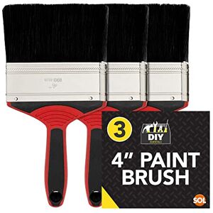 SOL 3pk 4 Inch Paint Brush for Interior and Exterior Painting Large Paint Brush SOL 3pk 4 Inch Paint Brush for Interior and Exterior Painting Large Paint Brush